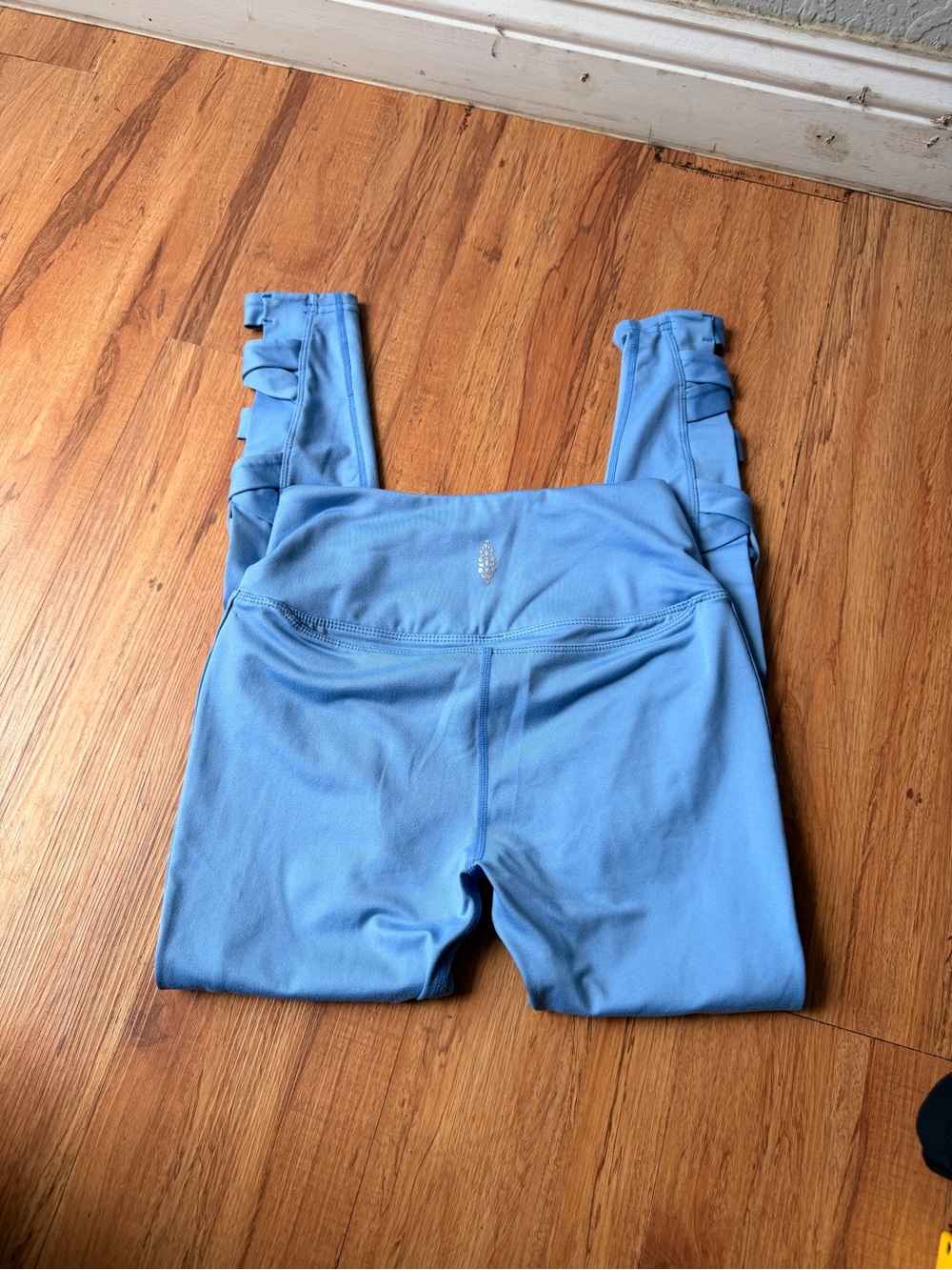Free People Kids Light Blue Ruffle-Strap Leggings